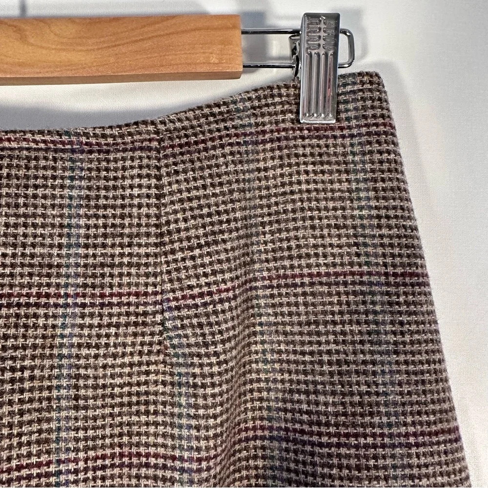 Vintage Brown Wool Tweed Pencil Skirt